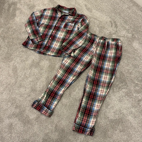 Hill House Quentin Pajama Set in White Tartan size medium EUC - Picture 5 of 12